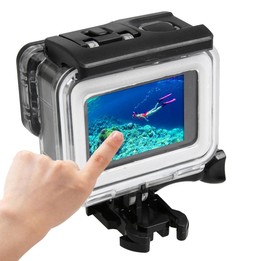 For GoPro HERO5 30m Waterproof PC & ABS Housing Protective Case + Touch Back Cover with Buckle Basic Mount & Long Screw, Backcov