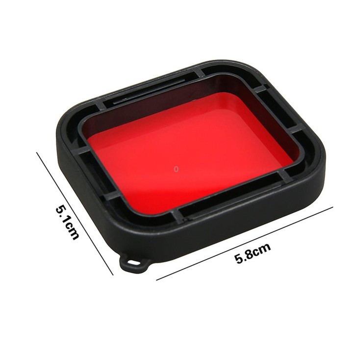 For GoPro HERO5 30m Waterproof PC & ABS Housing Protective Case + Camera Lens Red Quadrate Filter with Buckle Basic Mount & Long