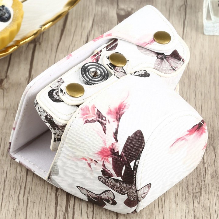 Flower Pattern PU Leather Camera Case for Sony A6000 / A6300 / A6400 / Nex 6 (White)