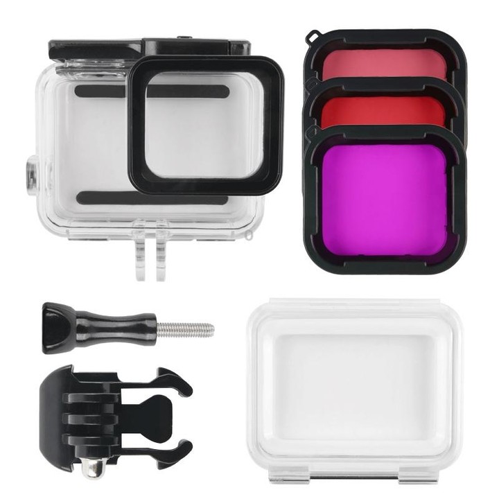45m Waterproof Housing Protective Case + Touch Screen Back Cover for GoPro NEW HERO /HERO6 /5, with Buckle Basic Mount & Screw &