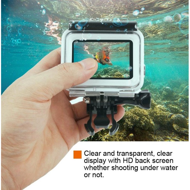 45m Waterproof Housing Protective Case + Touch Screen Back Cover for GoPro NEW HERO /HERO6 /5, with Buckle Basic Mount & Screw &