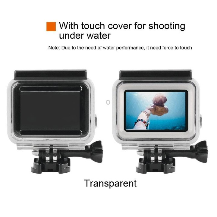 45m Waterproof Housing Protective Case + Touch Screen Back Cover for GoPro NEW HERO /HERO6 /5, with Buckle Basic Mount & Screw &