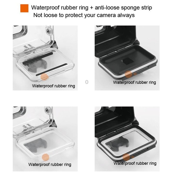 45m Waterproof Housing Protective Case + Touch Screen Back Cover for GoPro NEW HERO /HERO6 /5, with Buckle Basic Mount & Screw &