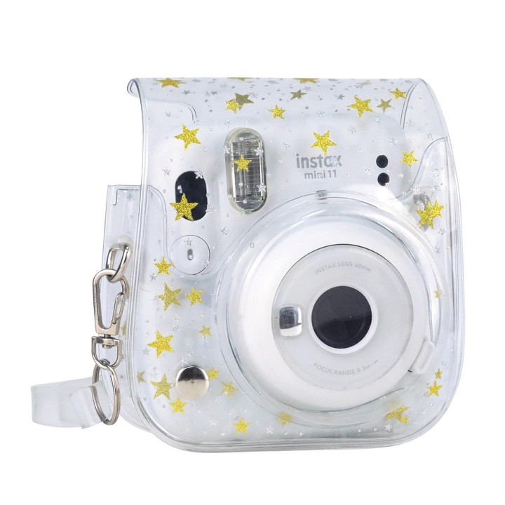 Stars Crystal PVC Hard Case Camera Bag with Shoulder Strap for FUJIFILM Instax Mini 11 (Transparent)