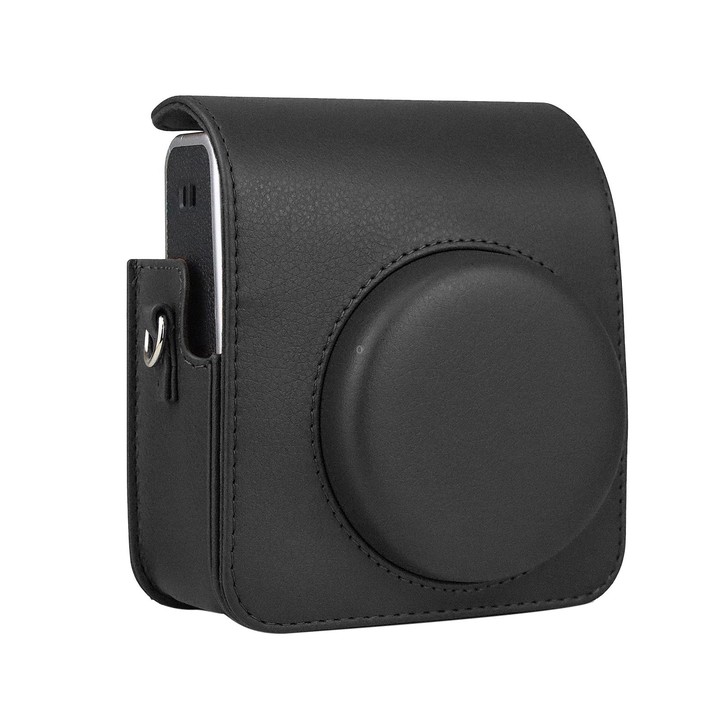 Full Body Camera Retro PU Leather Case Bag with Strap for FUJIFILM instax mini 40 (Black)