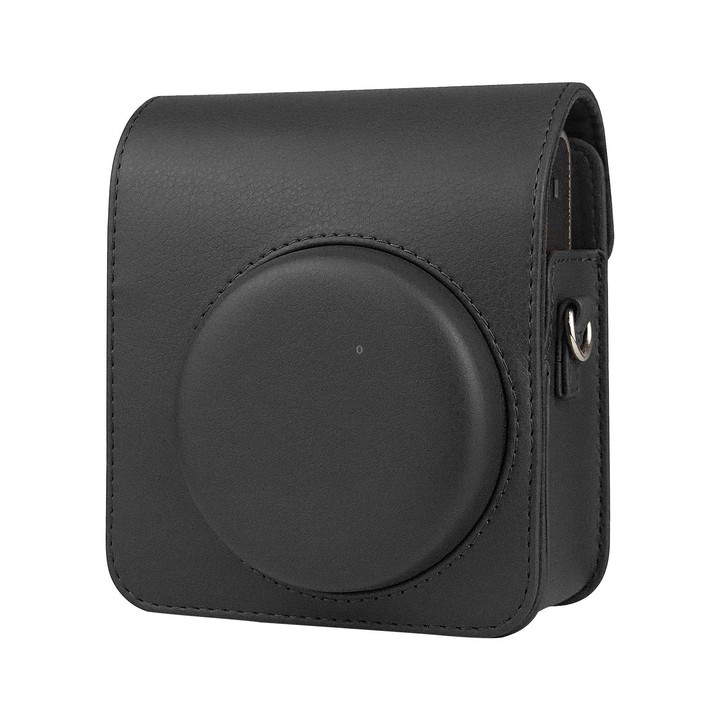 Full Body Camera Retro PU Leather Case Bag with Strap for FUJIFILM instax mini 40 (Black)