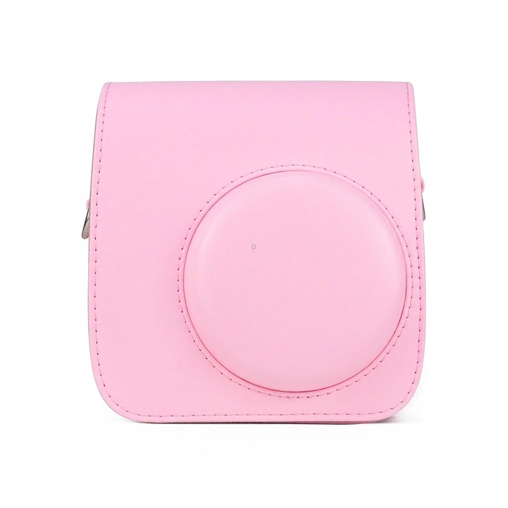 Retro Full Body PU Leather Case Camera Bag with Strap for FUJIFILM instax mini 7+ (Pink)