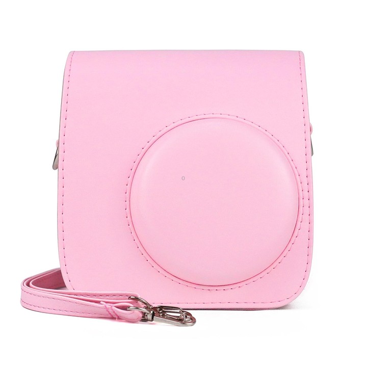 Retro Full Body PU Leather Case Camera Bag with Strap for FUJIFILM instax mini 7+ (Pink)