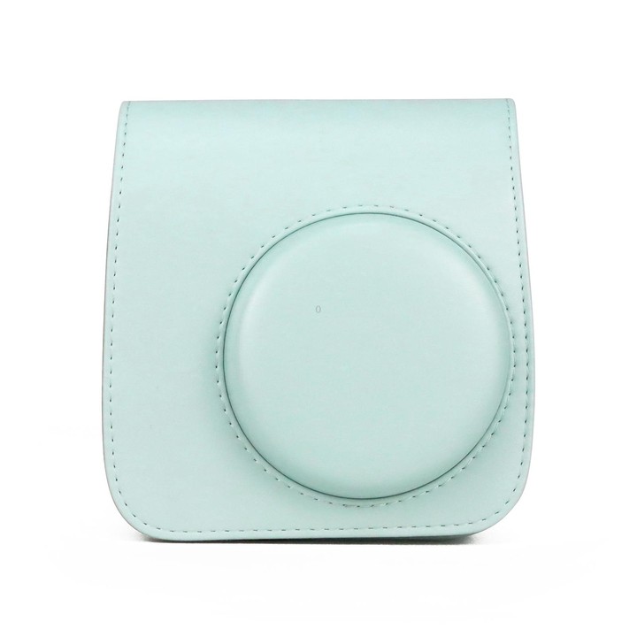 Retro Full Body PU Leather Case Camera Bag with Strap for FUJIFILM instax mini 7+ (Baby Blue)