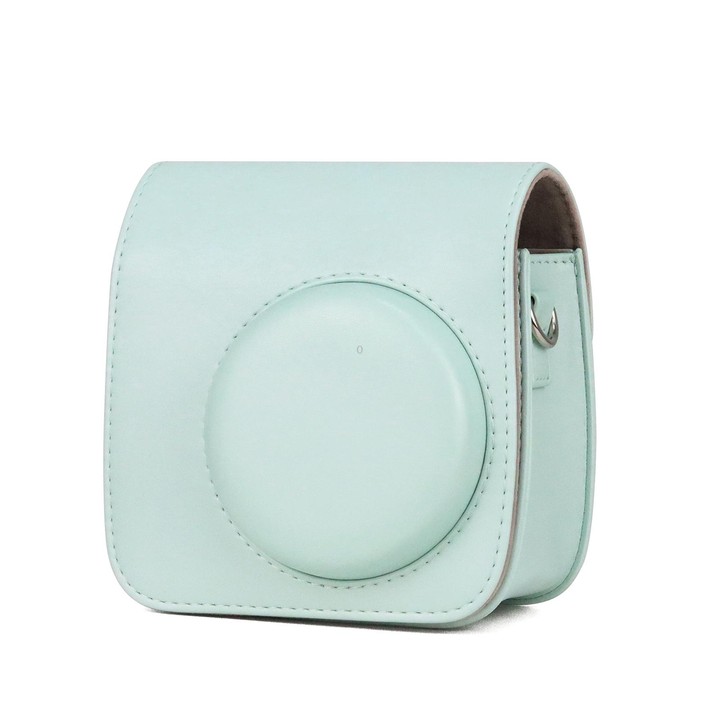 Retro Full Body PU Leather Case Camera Bag with Strap for FUJIFILM instax mini 7+ (Baby Blue)