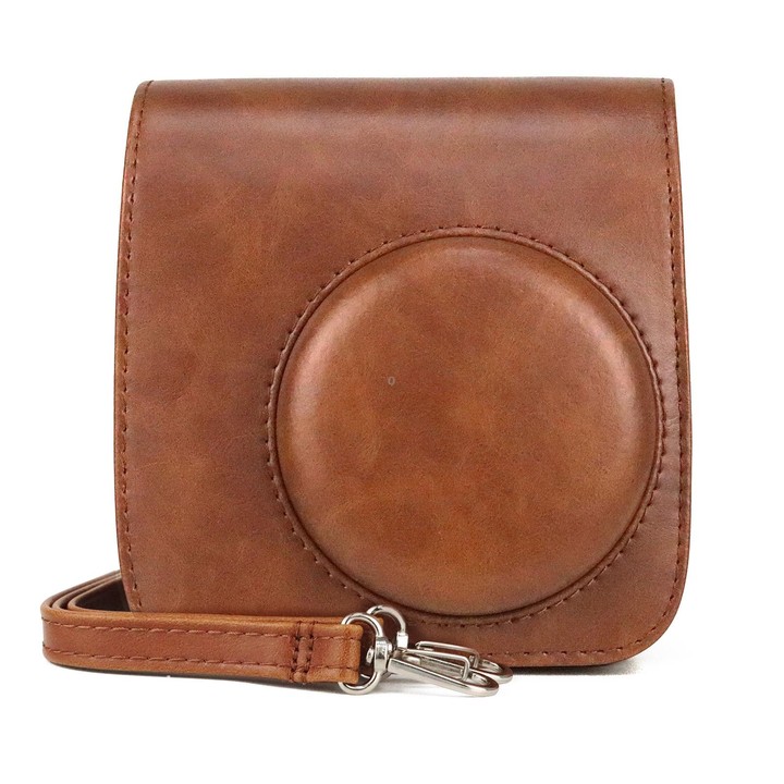 Retro Full Body PU Leather Case Camera Bag with Strap for FUJIFILM instax mini 7+ (Brown)