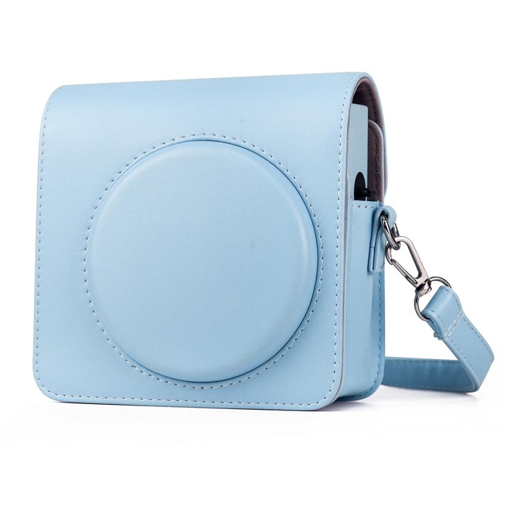 Full Body PU Leather Case Camera Bag with Strap for FUJIFILM instax Square SQ1 (Blue)