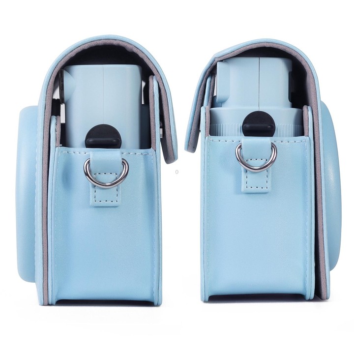 Full Body PU Leather Case Camera Bag with Strap for FUJIFILM instax Square SQ1 (Blue)