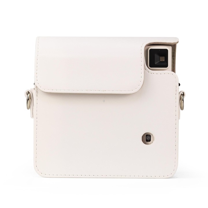 Full Body PU Leather Case Camera Bag with Strap for FUJIFILM instax Square SQ1 (White)