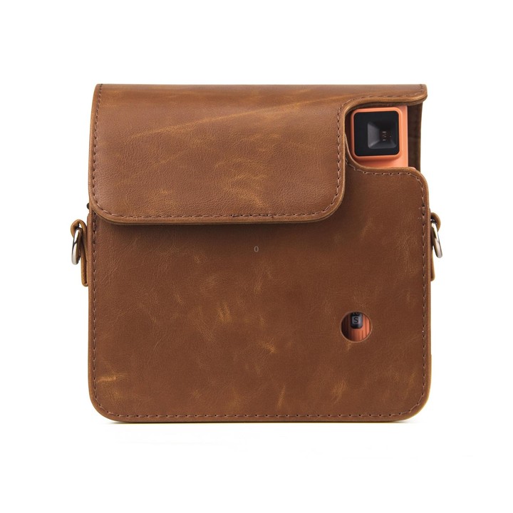 Full Body PU Leather Case Camera Bag with Strap for FUJIFILM instax Square SQ1 (Brown)