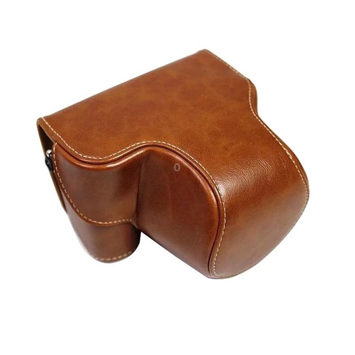 Full Body Camera PU Leather Case Bag for Sony LCE-7C / Alpha 7C / A7C 28-60mm / 40.5mm Lens(Brown)