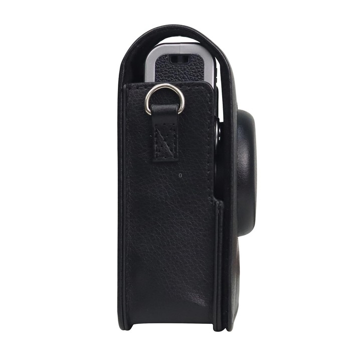 Vertical Full Body Camera PU Leather Case Bag with Strap for FUJIFILM instax mini Evo (Black)