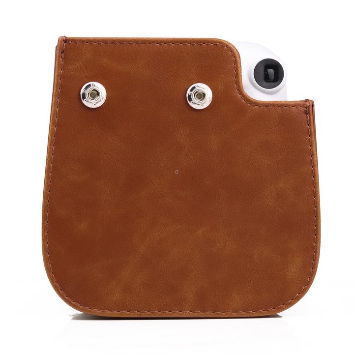 Retro Full Body Camera Leather Case Bag with Strap for FUJIFILM Instax mini 11 (Brown)
