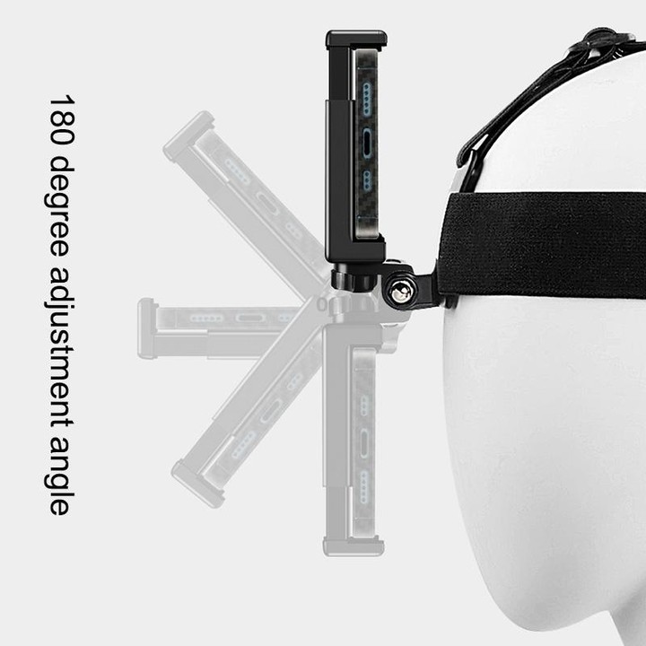 Elastic Mount Belt Adjustable Head Strap with Phone Clamp & Screw & S-type Adapter for GoPro HERO10 Black / HERO9 Black /8 /7 /6