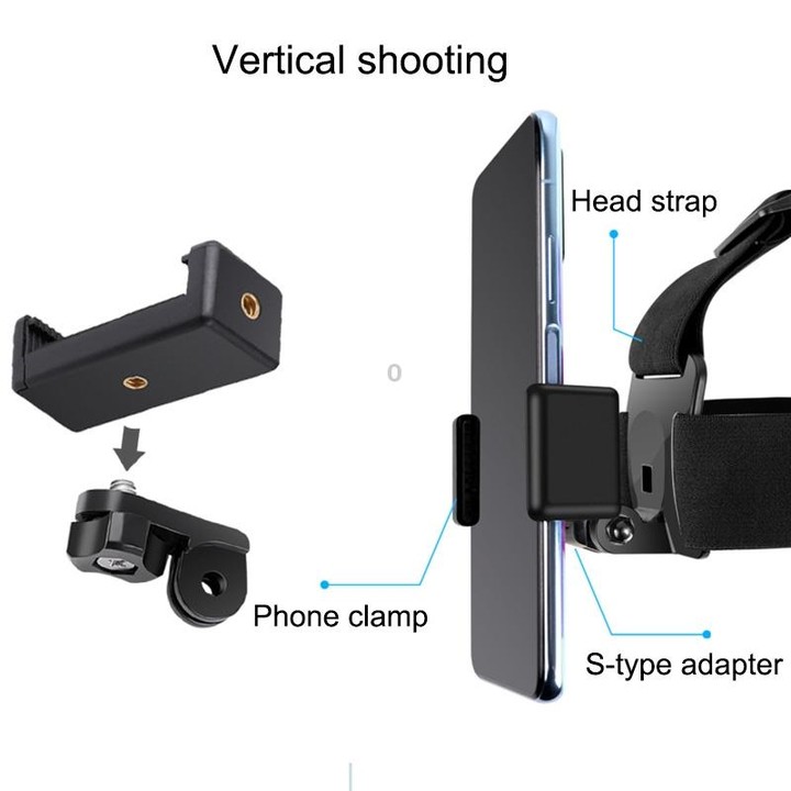 Elastic Mount Belt Adjustable Head Strap with Phone Clamp & Screw & S-type Adapter for GoPro HERO10 Black / HERO9 Black /8 /7 /6