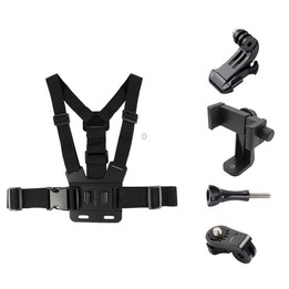 Adjustable Body Mount Belt Chest Strap with Phone Clamp & S-type Adapter & J Hook Mount & Long Screw for GoPro, Insta360, DJI an