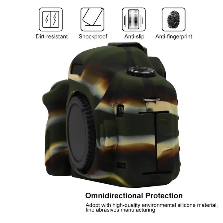 For Canon EOS 5D Mark II Soft Silicone Protective Case(Camouflage)