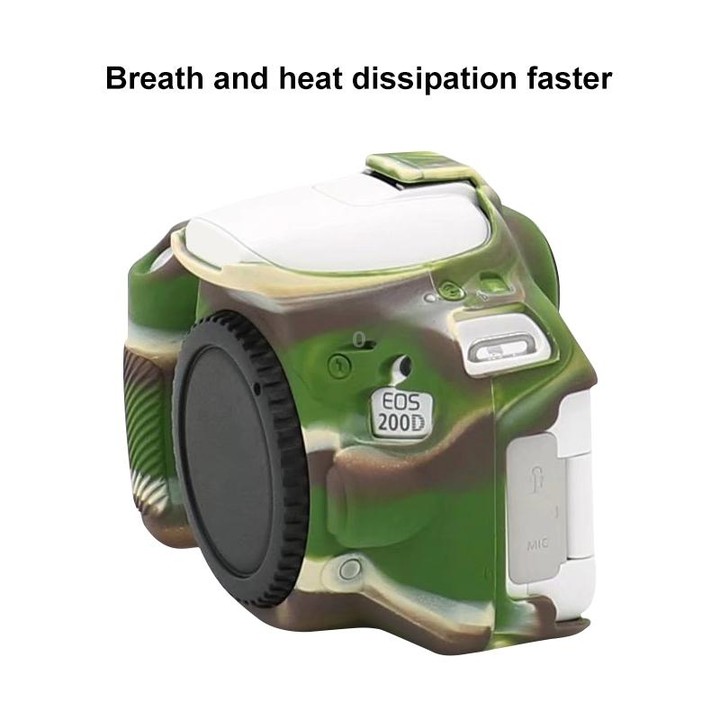 For Canon EOS 200D / EOS 200D Mark II Soft Silicone Protective Case(Camouflage)