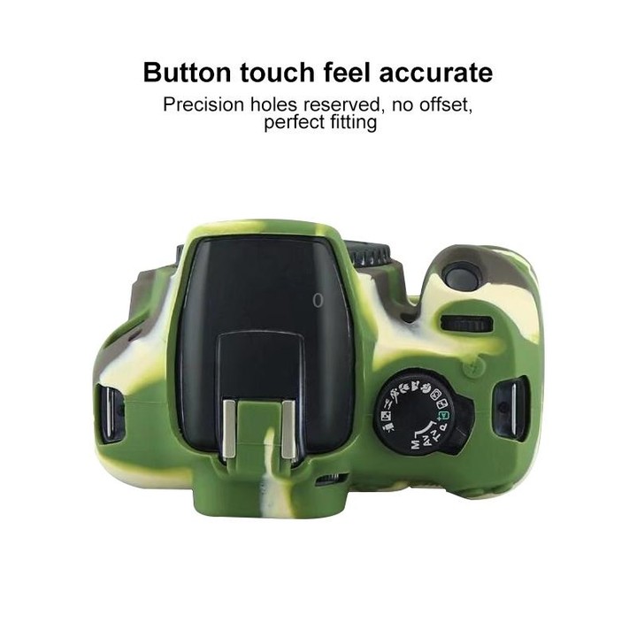 Soft Silicone Protective Case for Canon EOS 2000D (Camouflage)