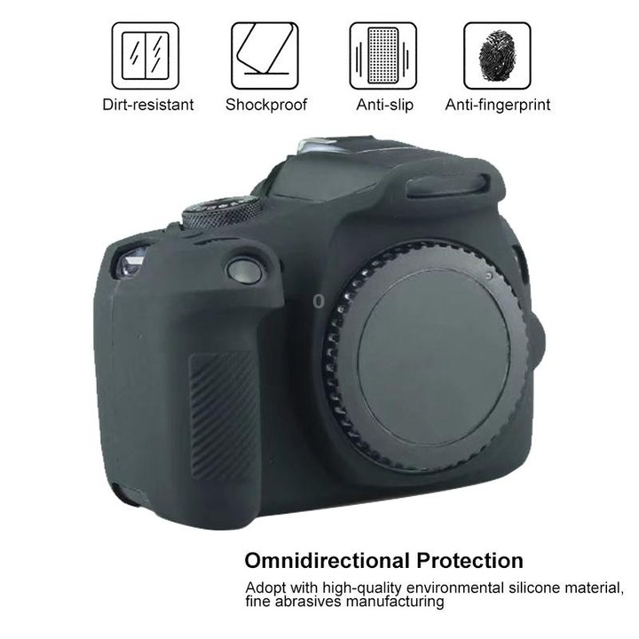 Soft Silicone Protective Case for Canon EOS 2000D (Black)