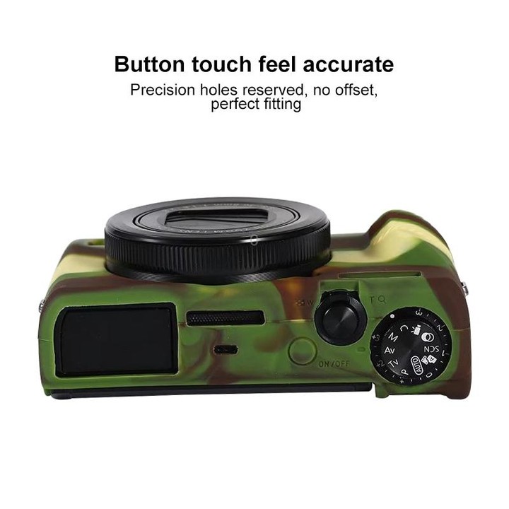 For Canon PowerShot G7 X Mark III / G7X III / G7X3 Soft Silicone Protective Case(Camouflage)