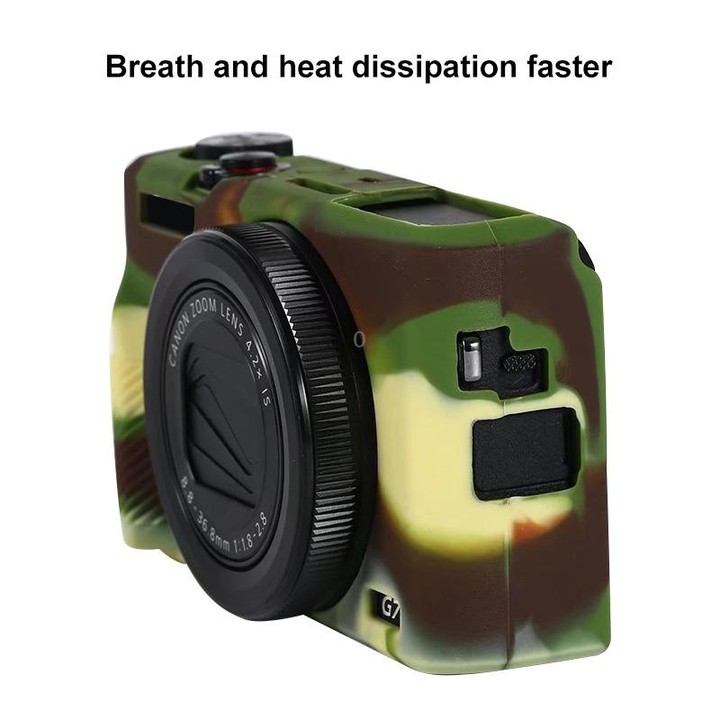 For Canon PowerShot G7 X Mark III / G7X III / G7X3 Soft Silicone Protective Case(Camouflage)