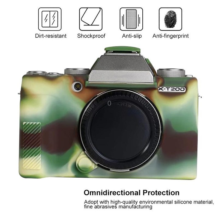 Soft Silicone Protective Case for FUJIFILM X-T200 (Camouflage)