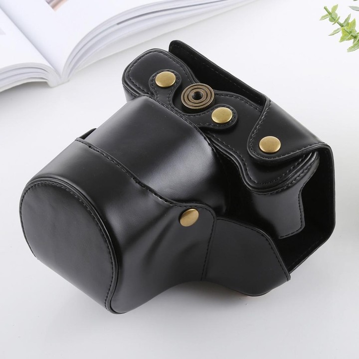 Full Body Camera PU Leather Case Bag with Strap for FUJIFILM X-T3(Black)