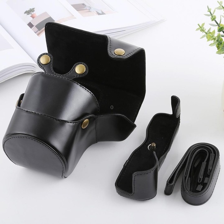 Full Body Camera PU Leather Case Bag with Strap for FUJIFILM X-T3(Black)