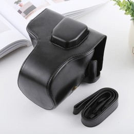 Full Body Camera PU Leather Case Bag with Strap for FUJIFILM X-T3(Black)