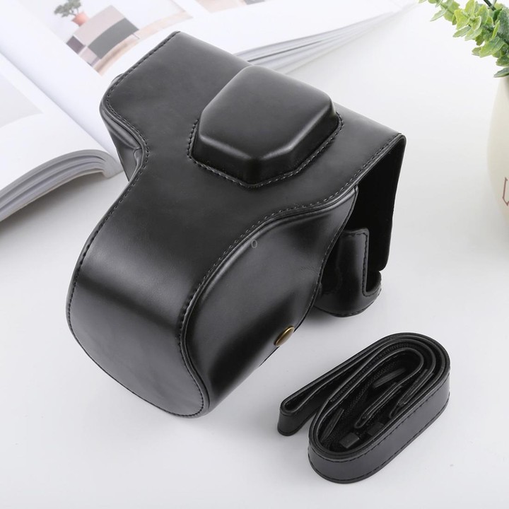 Full Body Camera PU Leather Case Bag with Strap for FUJIFILM X-T3(Black)