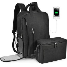 CADeN L5 III Multi-function Digital Camera Dual Shoulders Bag Backpack (Black)