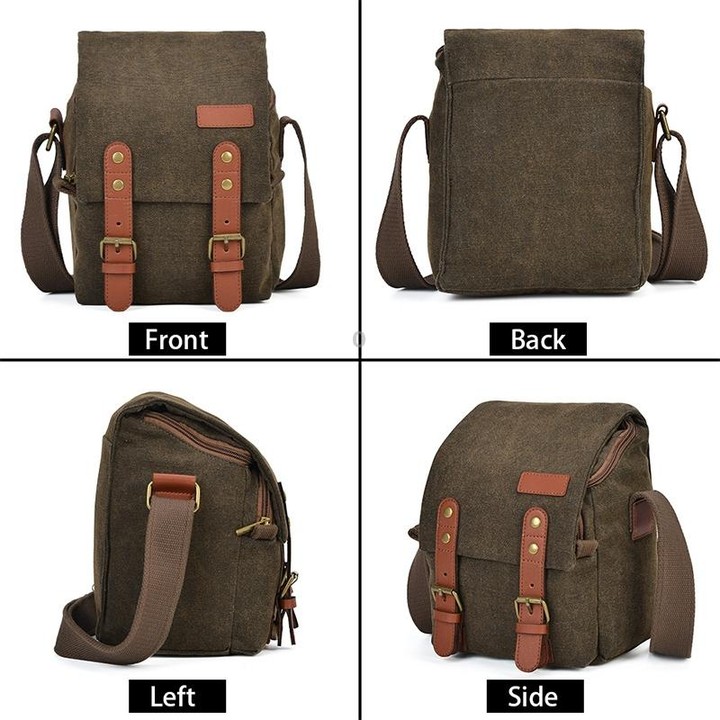 CADEN N1 Simple Retro Multifunctional Canvas Waterproof Digital Camera Photography Bag (Coffee)