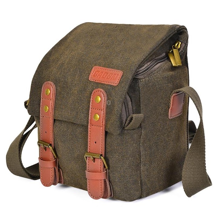 CADEN N1 Simple Retro Multifunctional Canvas Waterproof Digital Camera Photography Bag (Coffee)