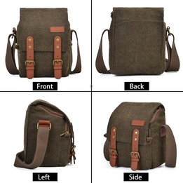 CADEN N1 Simple Retro Multifunctional Canvas Waterproof Digital Camera Photography Bag (Beige White)