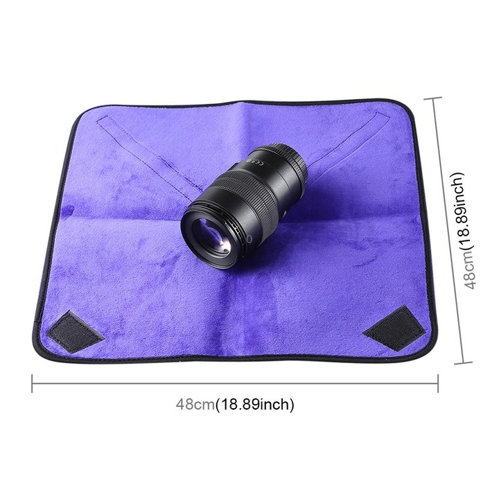 Hundred-folding Cloth Photography Camera SLR Liner Lens Bag Thickening Wrapped Cloth Plus Velvet, Size: 50x50cm (Purple)