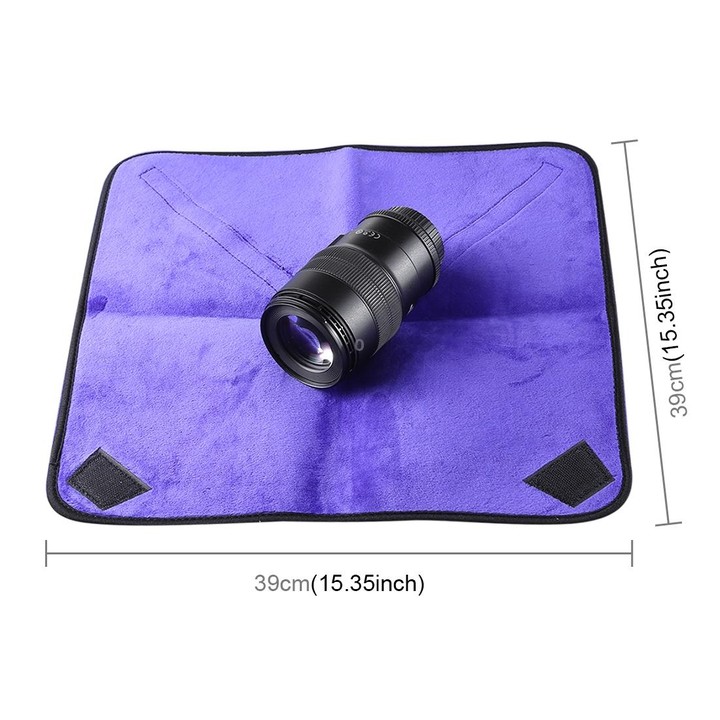 Hundred-folding Cloth Photography Camera SLR Liner Lens Bag Thickening Wrapped Cloth Plus Velvet, Size: 40x40cm (Purple)