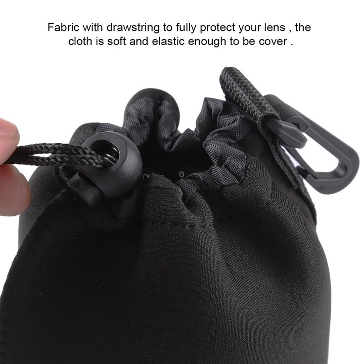 4 PCS Neoprene SLR Camera Lens Carrying Bag Pouch Bag with Carabiner, Size: 10x22cm, 10x14cm, 10x18cm, 8x10cm