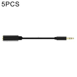 5 PCS 13cm Metal 3.5mm Audio 4 Pole Female to 3 Pole Male Microphone Adapter Cable(Black)