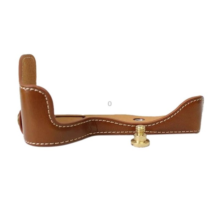 1/4 inch Thread PU Leather Camera Half Case Base for Sony ILCE-A6500 / A6500 (Brown)