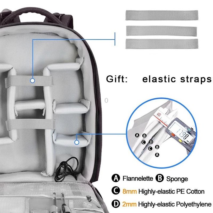 CADeN Multifunctional Shoulder SLR Camera Lens Bag Photography Backpack (Coffee)