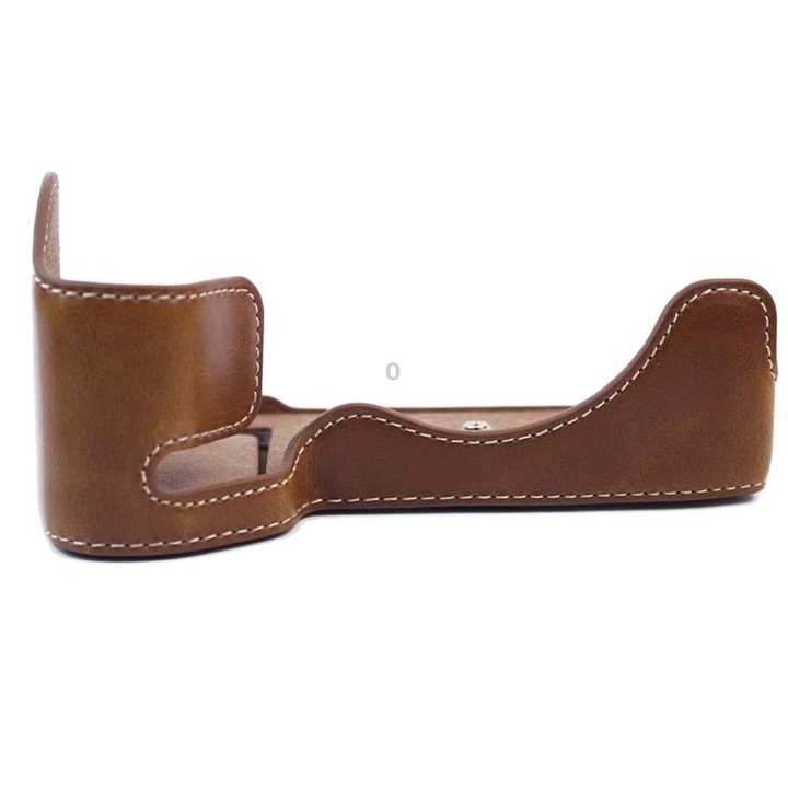 1/4 inch Thread PU Leather Camera Half Case Base for Sony A7 IV (Brown)