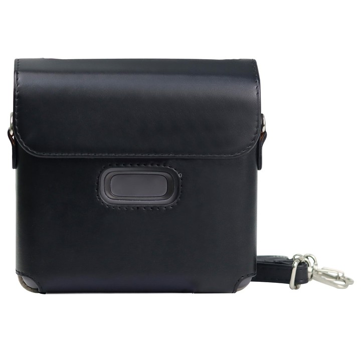 For FUJIFILM instax Link WIDE Full Body PU Leather Case Bag with Strap(Black)