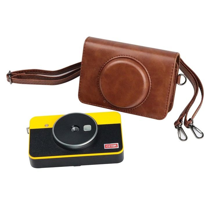 For Kodak Mini Shot2 Retro / C210R instax Full Body Camera PU Leather Case Bag with Strap (Brown)