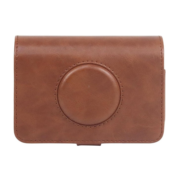 For Kodak PRINTOMATIC Full Body Camera PU Leather Case Bag with Strap (Brown)